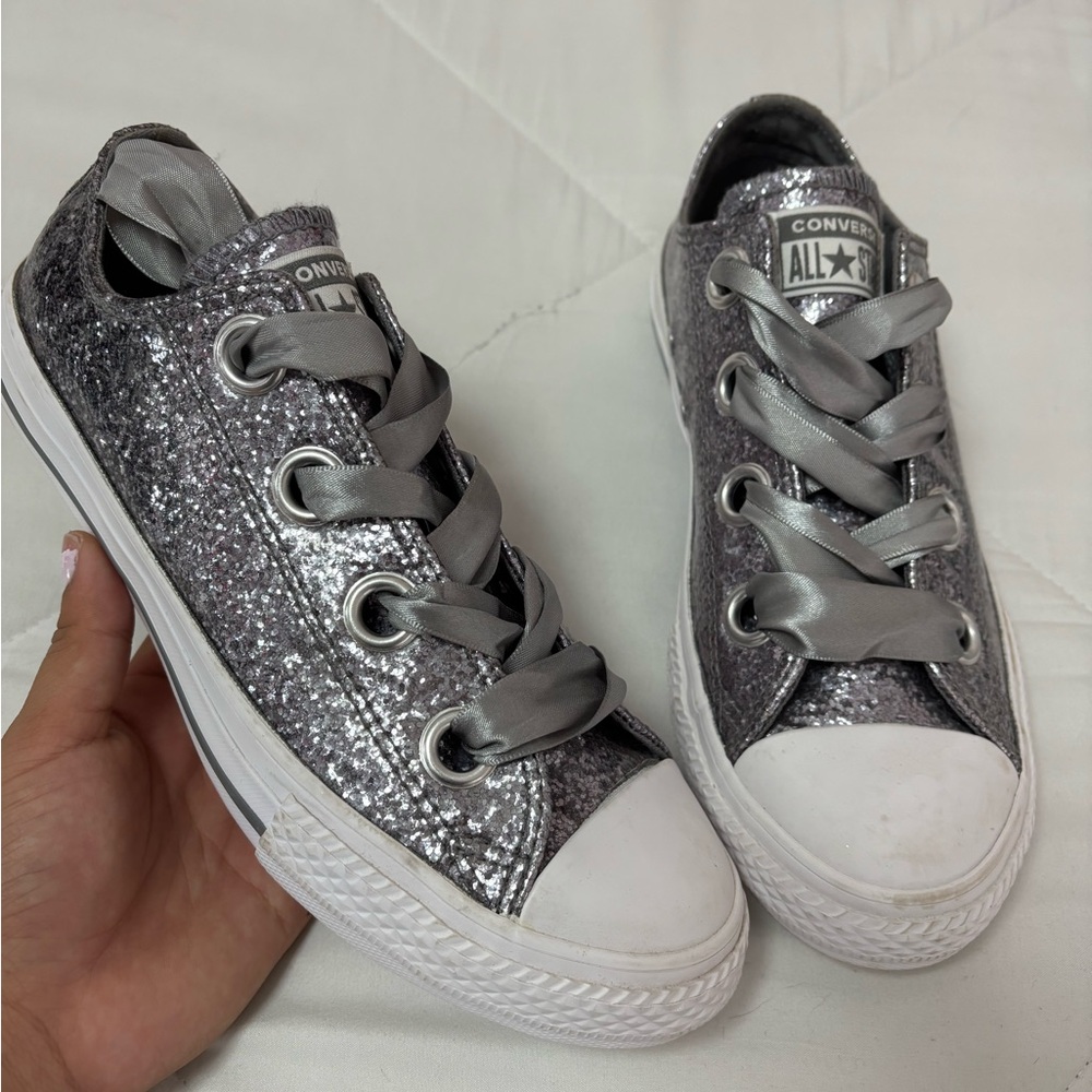 Converse Silver Glitter Sneakers Low-Top